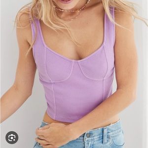 NEVER WORN Aerie Corset Cropped Tank Top